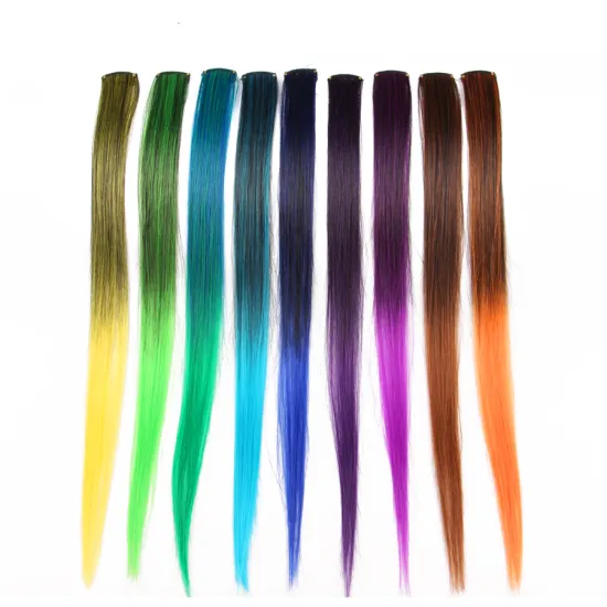 AliLeader Wholesale Price Colored Hair Extension Straight One Clip in Hairpieces With Synthetic Hair
