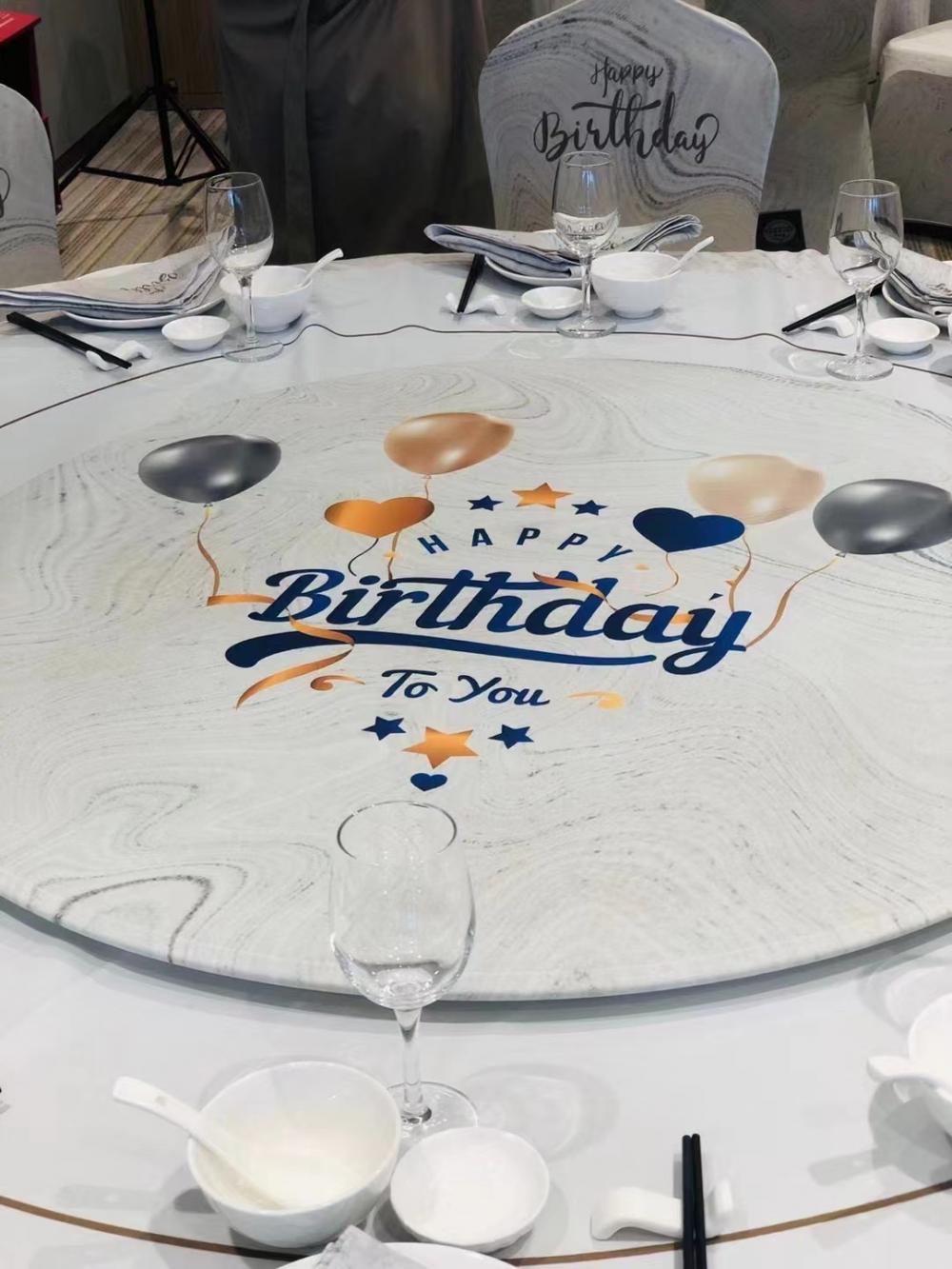 Decoraciones de cumpleaños redondas de tela de mesa impresa en Disney