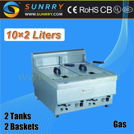 Commercial Gas Chips Fryer Machine Countertop 10L Liters CE Approved Potatos Frying Machine (SY-TF600B SUNRRY)