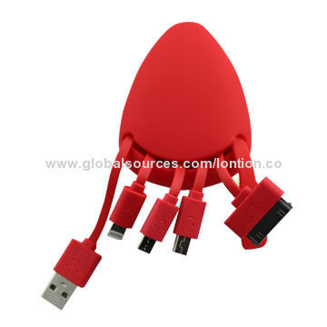 5-in-1 Multifunction USB Charger Cable/Adapter in Handy Pouch Bag, Tidy Travel, OEM Orders Welcomed