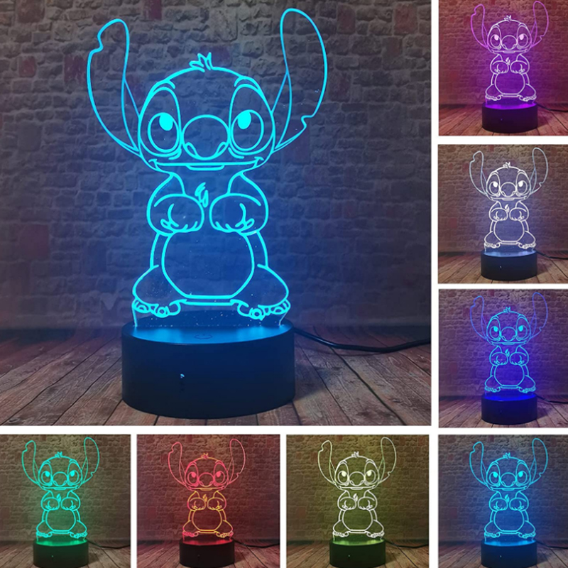 Luces nocturnas de animales de animales de anime de niños en 3D