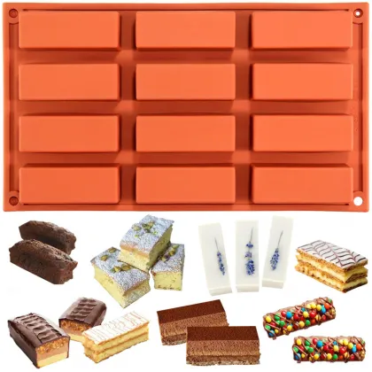 Rectangular Mousse Cake Silicone Mold - DIY Baking Tool for Mooncakes, Chocolate, and Ice Cream