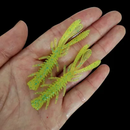 YOUME 15PCS/Bag Floating Soft Lures Shrimp Bait TPE Worm Baits for Pike, Trout, Bass