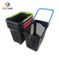 Customizable retail store roller plastic shopping basket