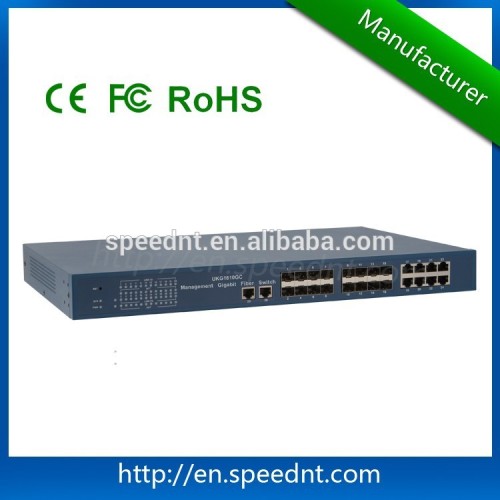 Nice price manageable switch gigabit fiber switch (16 1000M SFP ports,10 1000M RJ45 ports)