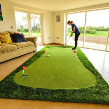 Portable Golf Putting Green Mat with Flag and Cup