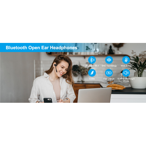 Open Ear Wireless Neckband with Mute Button
