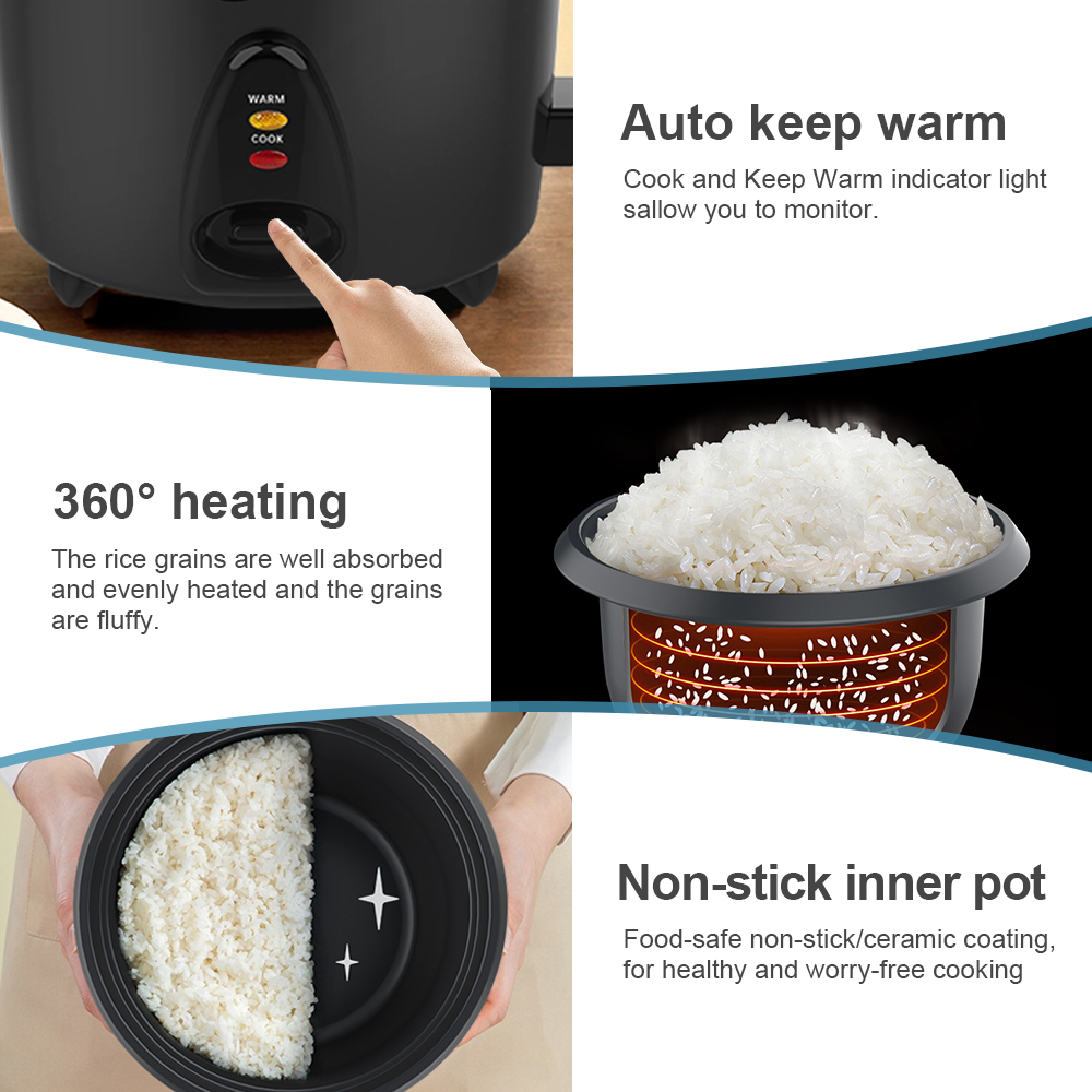 7-Cup Drum Rice Cooker with Aluminum Steaming Tray(7)
