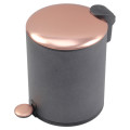 Copper Lid Black Trash Can with Toilet Brush