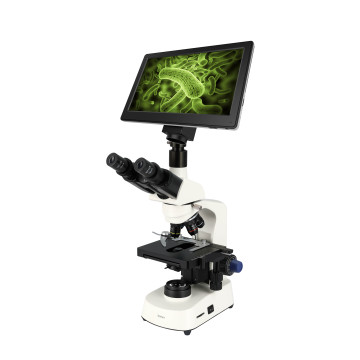 Microscopio biologico con fotocamera da 5 MP e schermo di misurazione LCD