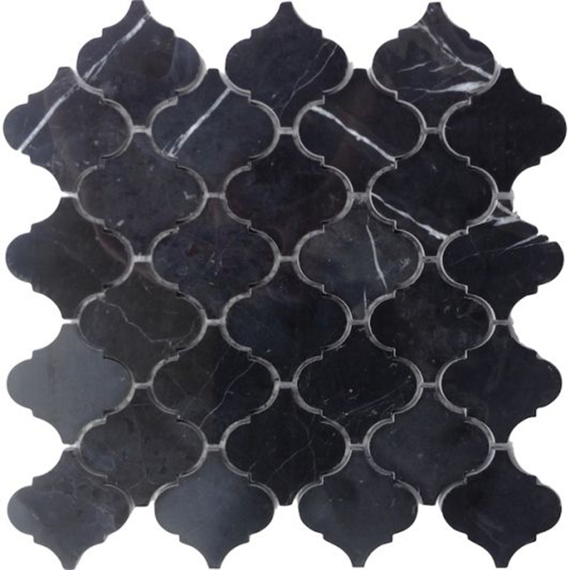 Nero Marquina Lantern Shaped Mosaic Tile