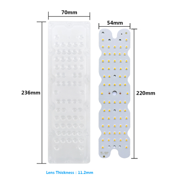 Retrofit LED Module PCB Board with Lens for Outdoor Lights and Street Lamps