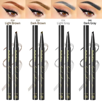 Private Label Waterproof Eyebrow Pencil with Brush - Thin Brow Pencil & Powder Makeup Cosmetics