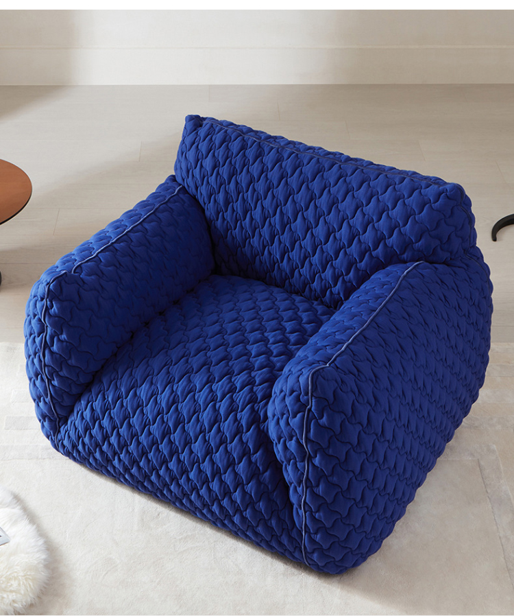 Modern Simple Blue Fat Sofa Chair 