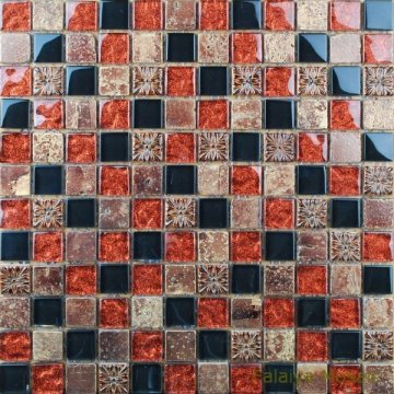 Classical Resin Mix Crystal Glass Mosaic Tile GSR02