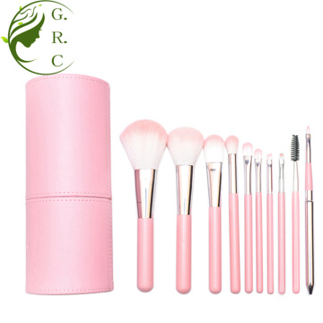 Schönheitsgesichts -Make -up -Kreationen Pinsel pink Set rosa