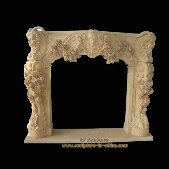 Natural Stone Carving Fireplace