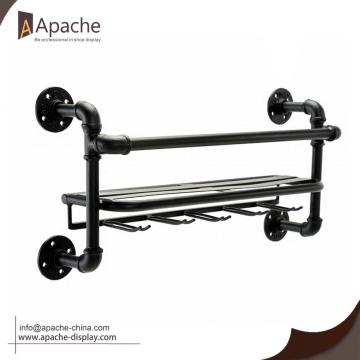 Industrial Metal Wall Mounted Wine Display Rack