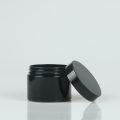 Plastic pet 150g black jar with black lid