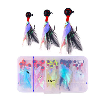 High Cost-Effectiveness Bucktail Jig Heads & Feather Hooks for Saltwater Fishing