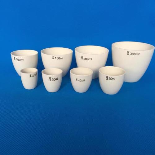 Medium Form Glazed Porcelain Crucibles With Lid 40ml