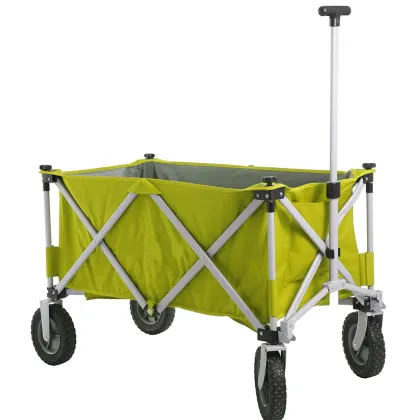 Folding frame beach wagon with big wheels