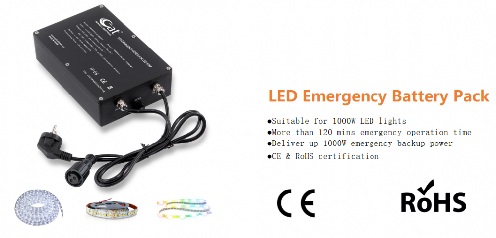 LED emergency driver for LED strip lights