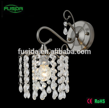Factory price stair hall desgin crystal raindrop wall lamp for bedroom/stair wall light