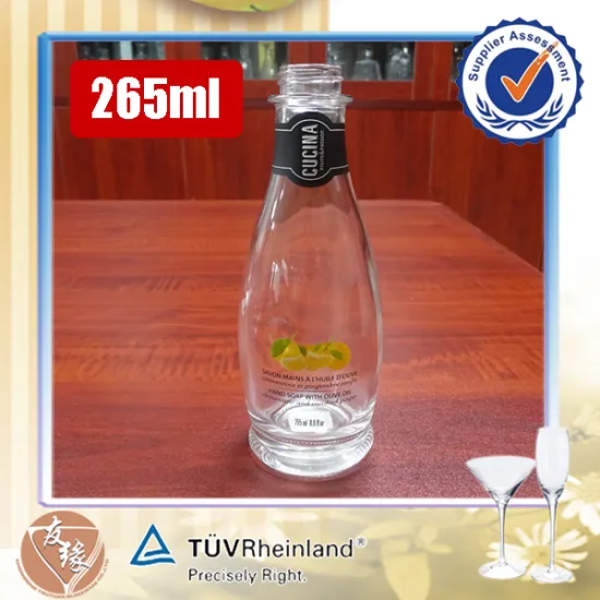 Pump sprayer clear glass customized flint glass hand soap bottle 500ml 265ml