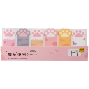 Cute Kawaii Cat Paw Sticky Notes for Study Memos