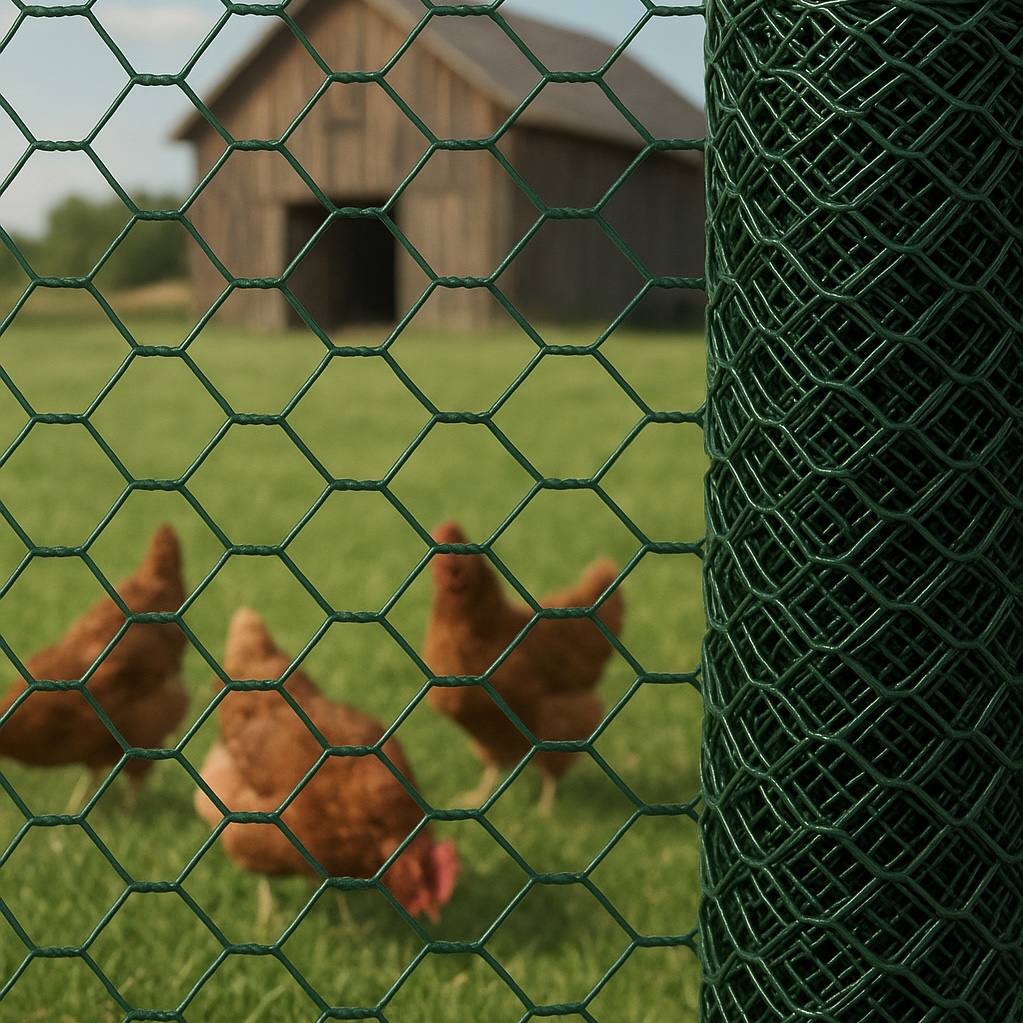 Hexagonal chicken wire netting for poultry enclosures, garden fencing and small animal protection