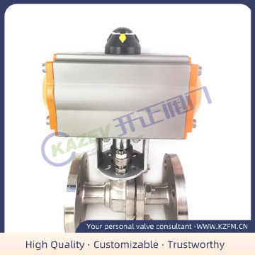 Pneumatic two-piece flange ball valve