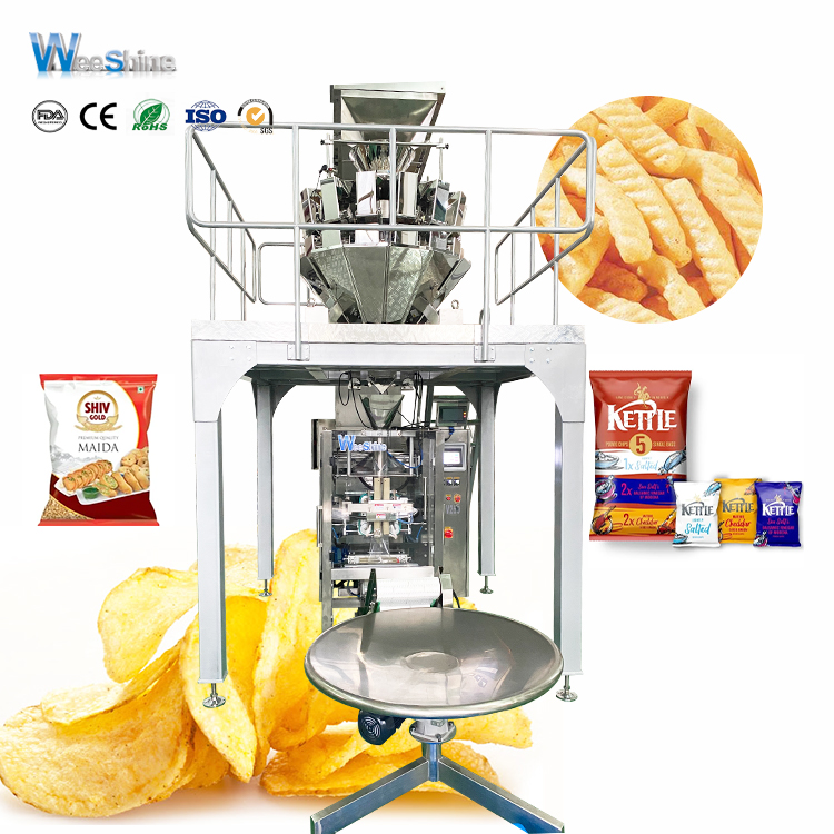 מכונת אריזת שבבי תפוחי אדמה רב -פונקציונליים של שבבי תפוחי אדמה