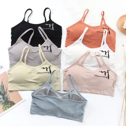 Sexy Sling Beauty Back Wirefree Sports Bra with Chest Pad