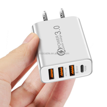 Wholesale Cross-Border 3USB+PD Multi-Port Travel Charger for iPhone 15/14/13 and Android Devices
