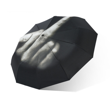 Extra-Large Custom Logo Outdoor Umbrella with Middle Finger Print Design C26-U3029