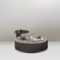 Contemporary Marble Round Coffee Table with Storage