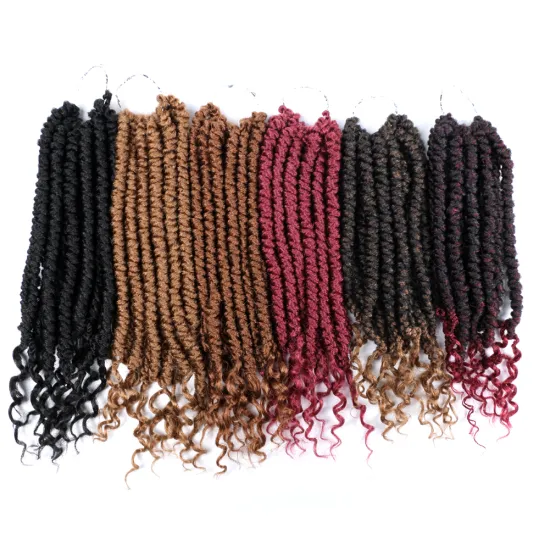 Hot sell 12inch pre twisted crochet senegalese twist braids hair with curly ends