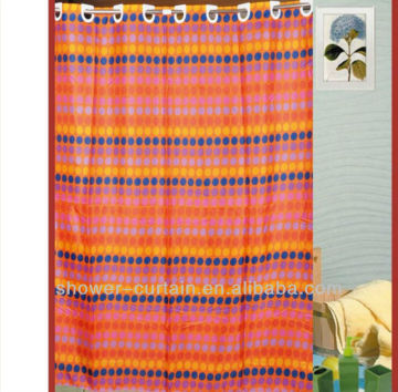 embroidery shower curtain orange stripe with dots shower curtain