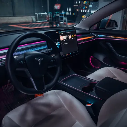 2024 New Tesla Model Y 3 Ambient Light Kit - Symphony Interior 22 In1 64 Color Car Ambient Light