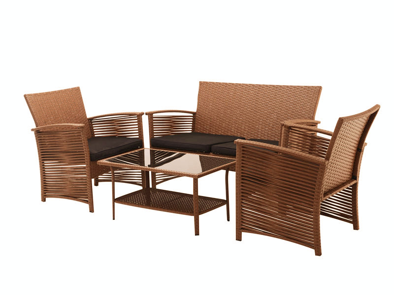 4 PC Rattan-Polyrattan-Möbel im Freien