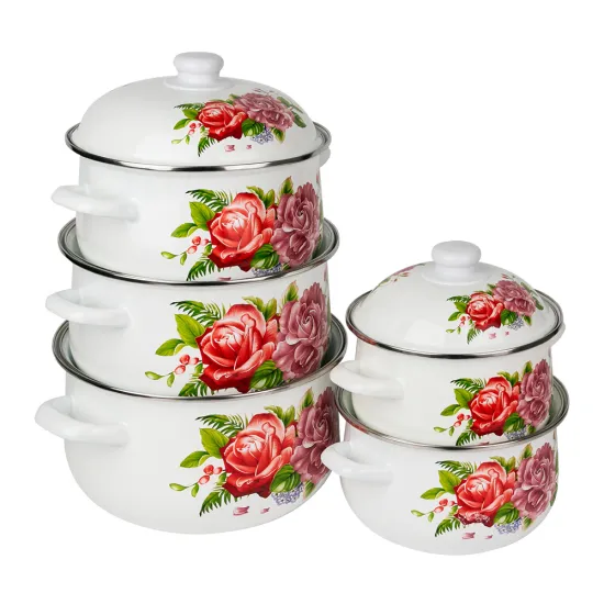 5PCS Set Decal High Quality Design Enamel for Cooking at Home