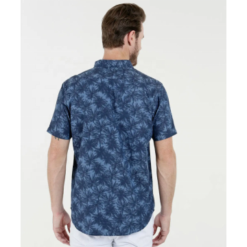 Short sleeve print 100% cotton shirts for men