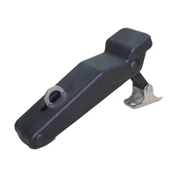 Black Storage Rack Cabinet Door Lock with Flexible Rubber Handle and Buckle Fastener for Truck Trailer Toolbox Draw Latch