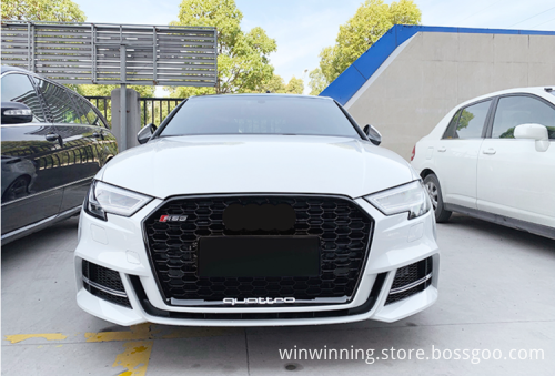 Gloss Black Honeycomb Audi RS3 Radiator Grille for Audi A3 8V Facelift 2017-2020