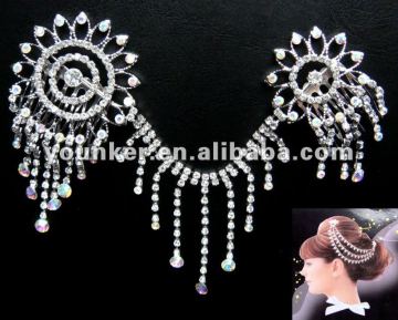 Fashion Bridal Double Rhinestone Comb With Rhinestones,Decorative Hair Combs