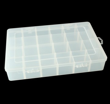 adjustable pigment plastic storage box with 24 compartments
