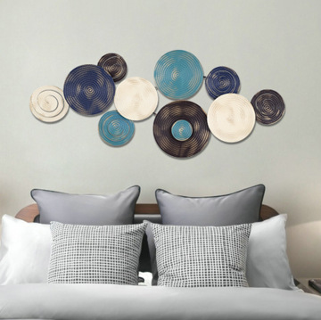Multi-Color Circle Modern Metal Sculpture Wall Art