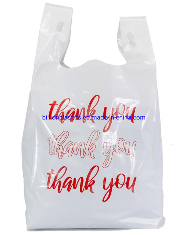 Distributors Company Plastic Food Bag Supermarket Plastic Bag Printed Vest Handles LDPE/HDPE Shopping Plastic Bags with Own Logo