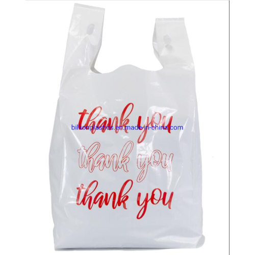 Distributors Company Plastic Food Bag Supermarket Plastic Bag Printed Vest Handles LDPE/HDPE Shopping Plastic Bags with Own Logo